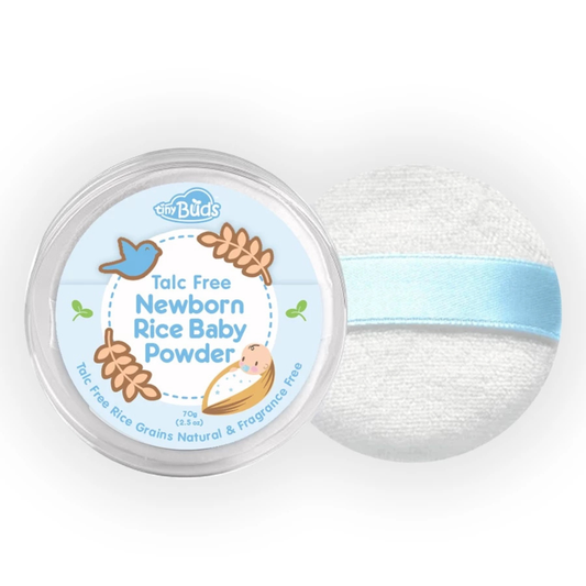 TINY BUDS Rice Baby Powder With Puff 70g