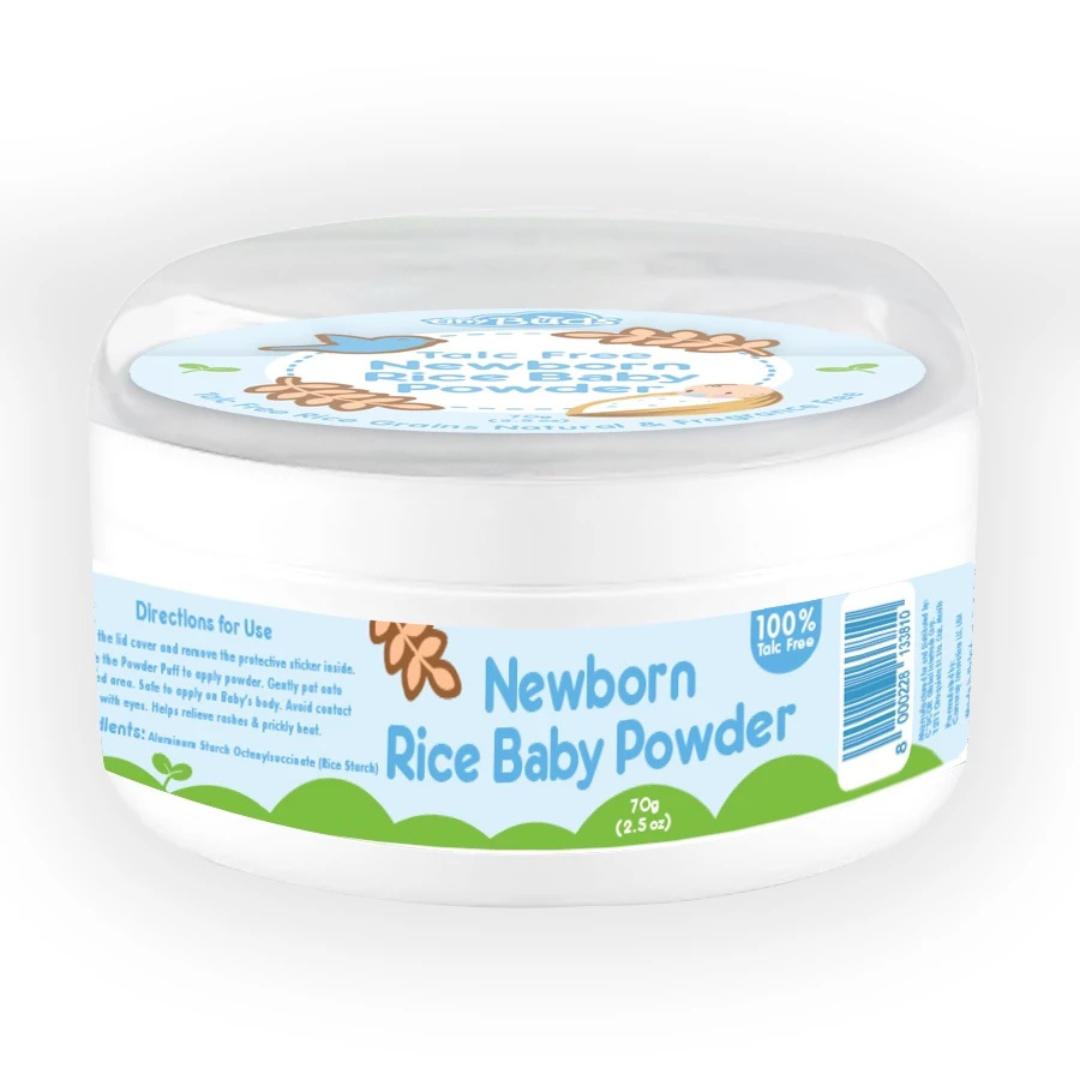 TINY BUDS Rice Baby Powder With Puff 70g