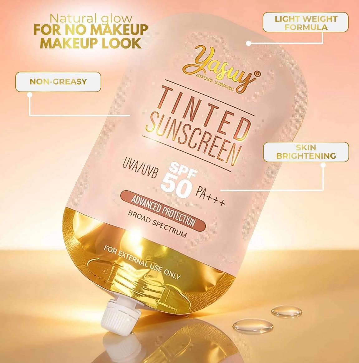 YASUY Tinted Sunscreen (UVA/UVB SPF50 PA+++) 50g