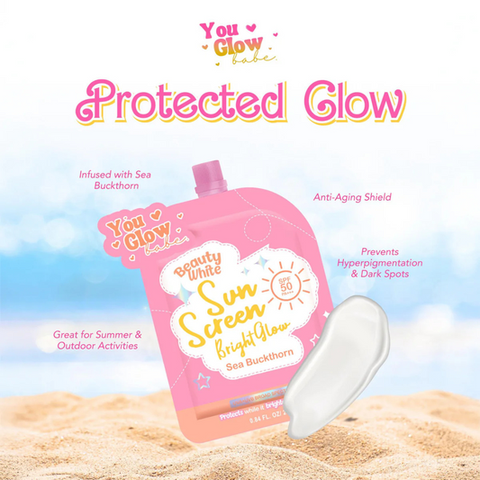 YOU GLOW BABE Beauty White Sunscreen Bright Glow (SPF 50 PA+++) 25g