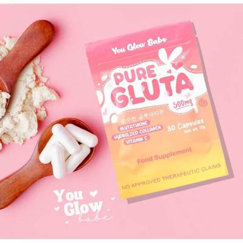 You Glow Babe Pure Gluta 500mg (Glutathione, Collagen, Vitamin C) 30 Capsules
