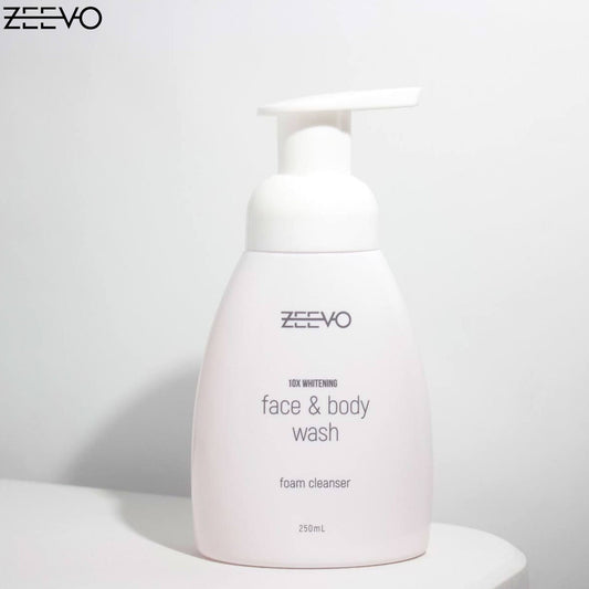 Zeevo 10x Whitening Face and Body Wash Foam Cleanser 250mL