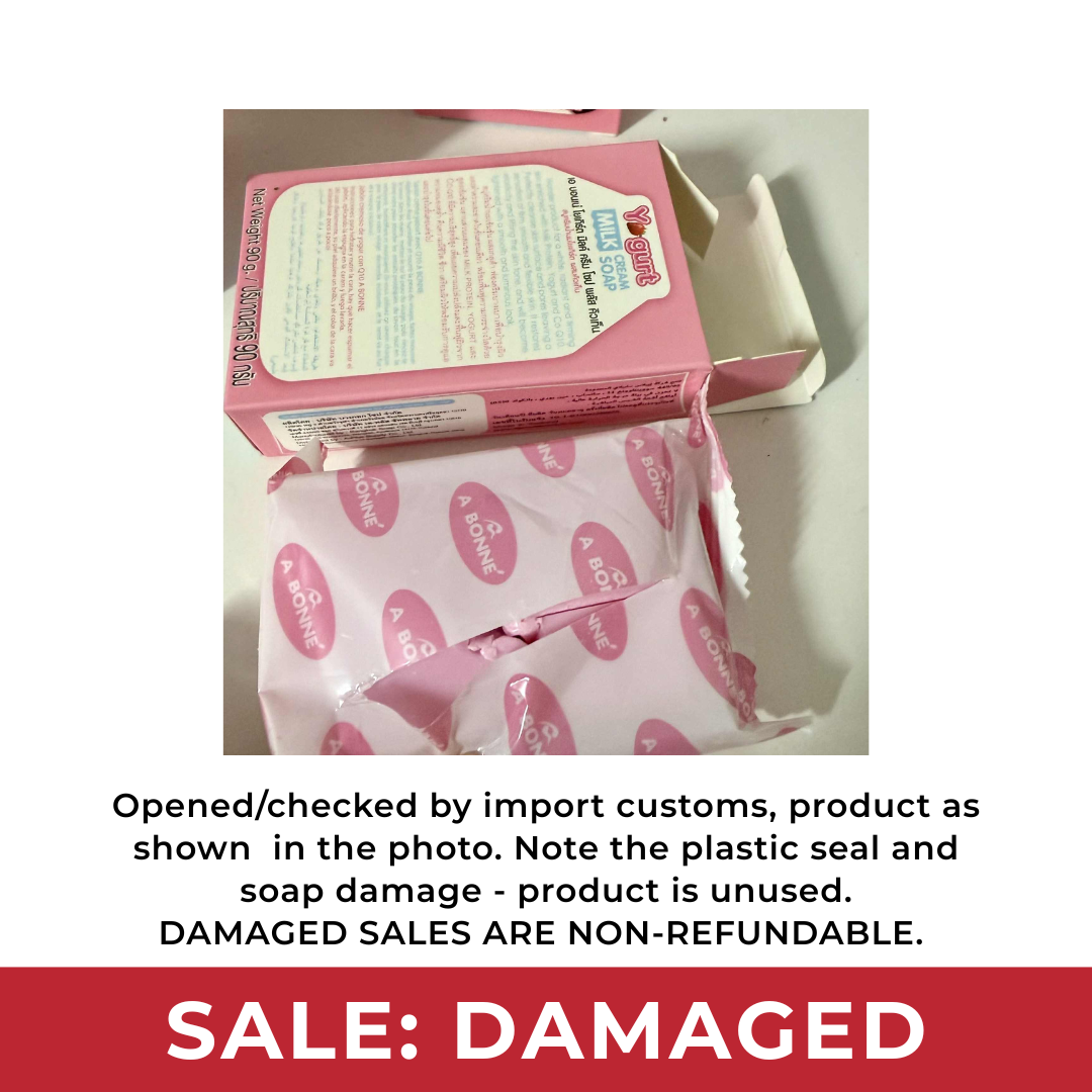 [DAMAGE SALE] A BONNE Yogurt Milk Cream Soap (Nanowhite Gluta, Q10, 3x Whitening Glutathione) 90g