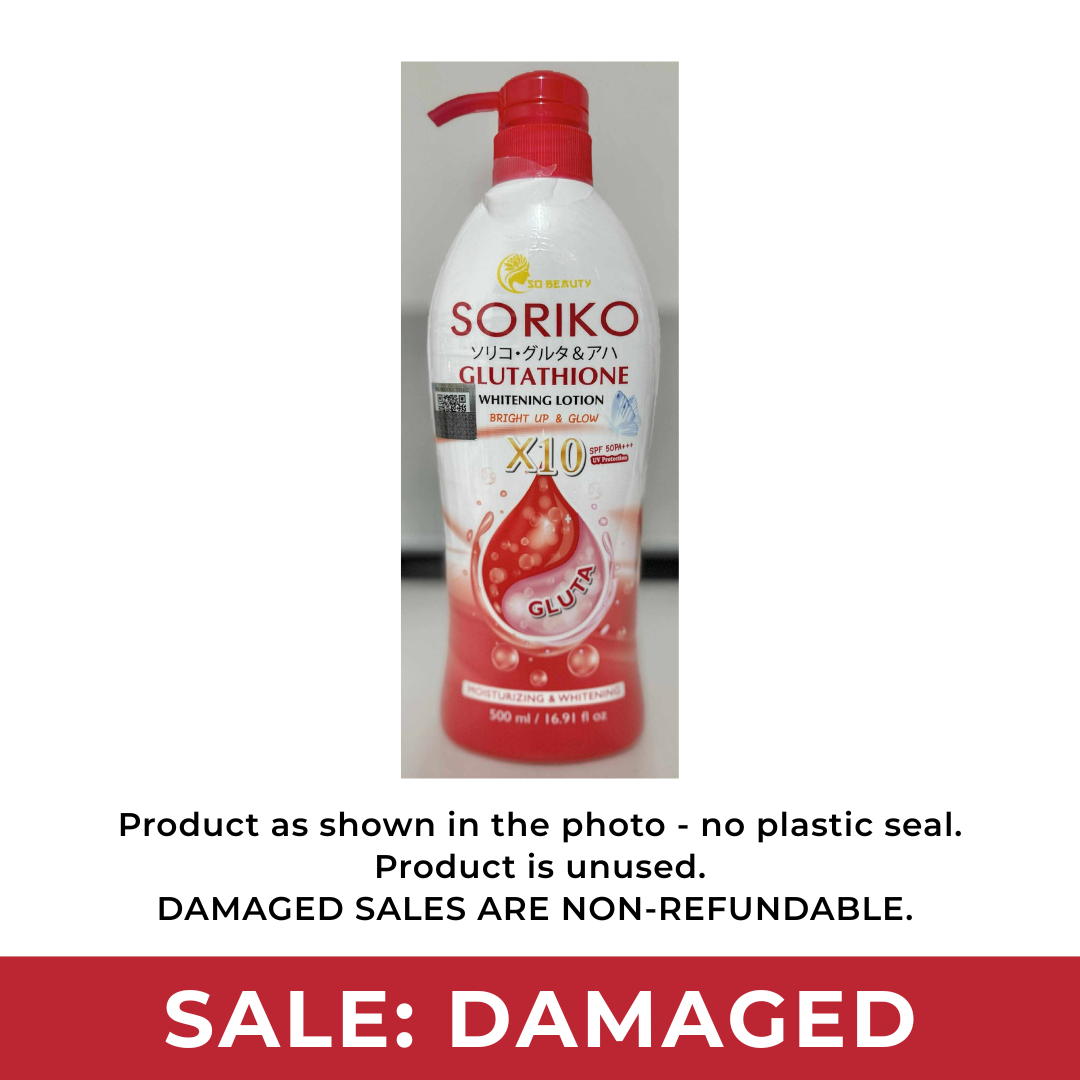 [DAMAGE SALE] SORIKO Glutathione (Bright Up & Glow) Whitening Lotion UV Protection SPF50++ 500ml