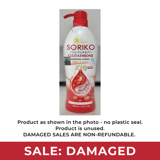[DAMAGE SALE] SORIKO Glutathione (Bright Up & Glow) Whitening Lotion UV Protection SPF50++ 500ml