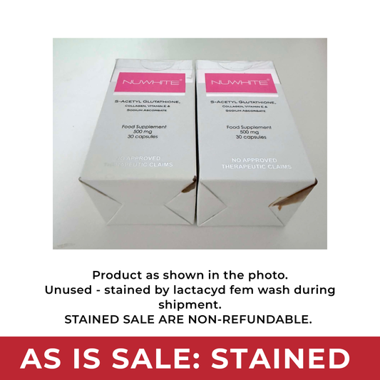 [AS IS SALE: STAINED] NUWHITE (S-Acetyl Glutathione, Collagen) 500mg - 30 Capsules