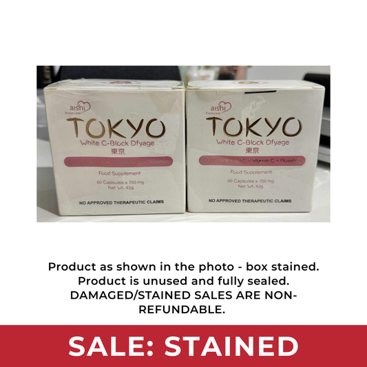 [STAINED SALE] AISHI Premium Tokyo White C-Block Dfyage (Glutathione + NAC + Vit C) - 60 Capsules