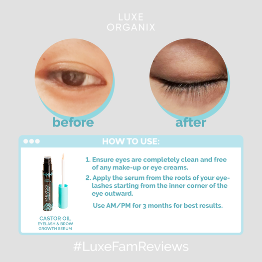Luxe Organix Castor Oil Eyelash & Brow Growth Serum 10mL