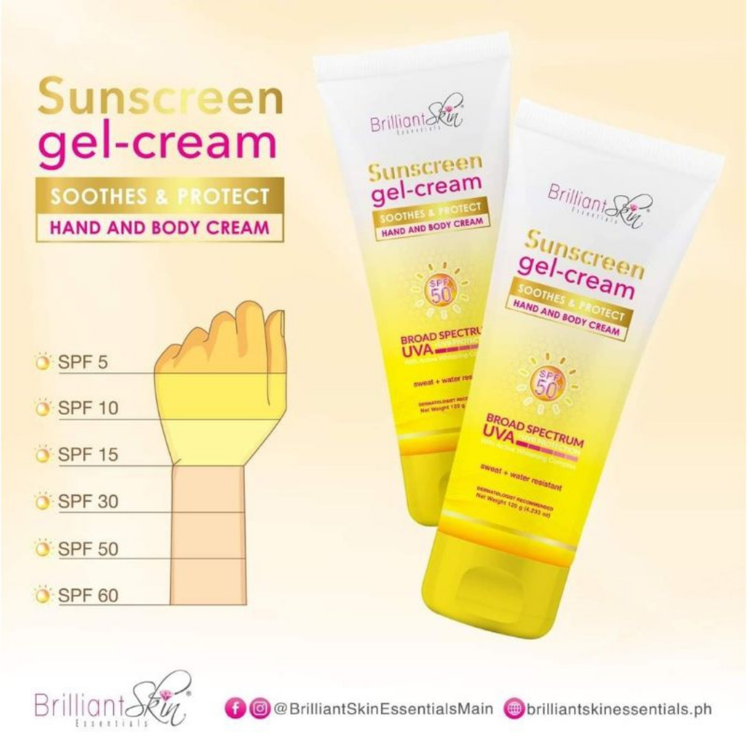 Brilliant Skin Hand and Body Sunscreen Gel-Cream SPF50 120g