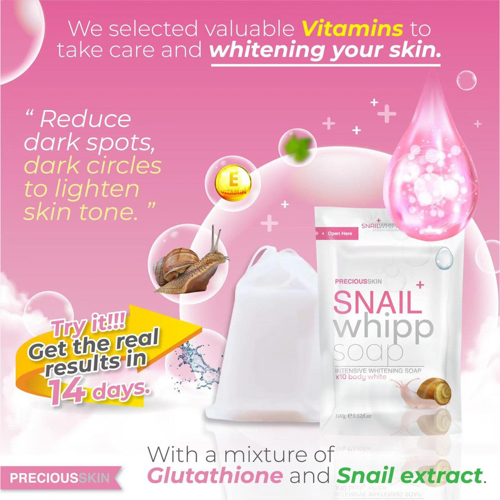 Snail Whipp Intensive Whitening x10 Soap by Precious Skin Thailand 120g