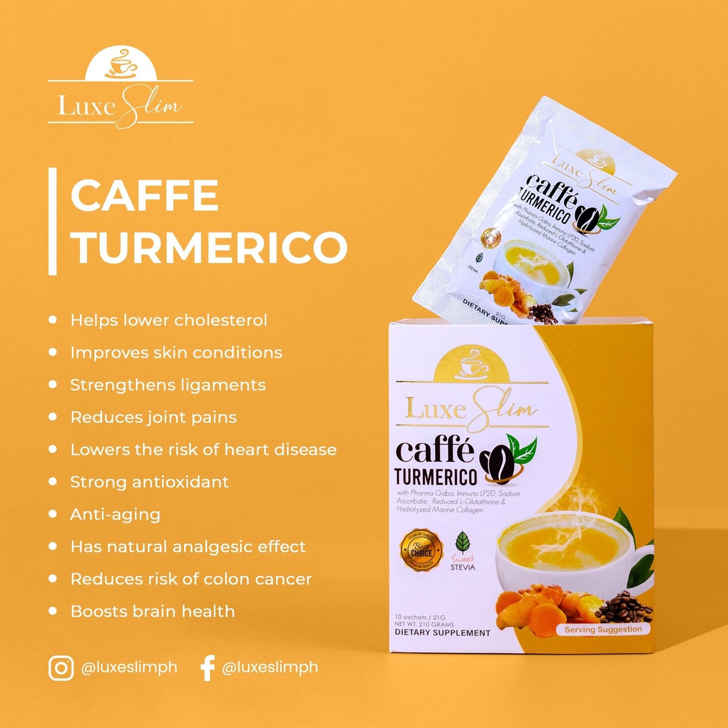 Luxe Slim Caffe Turmerico 21g x 10 sachets