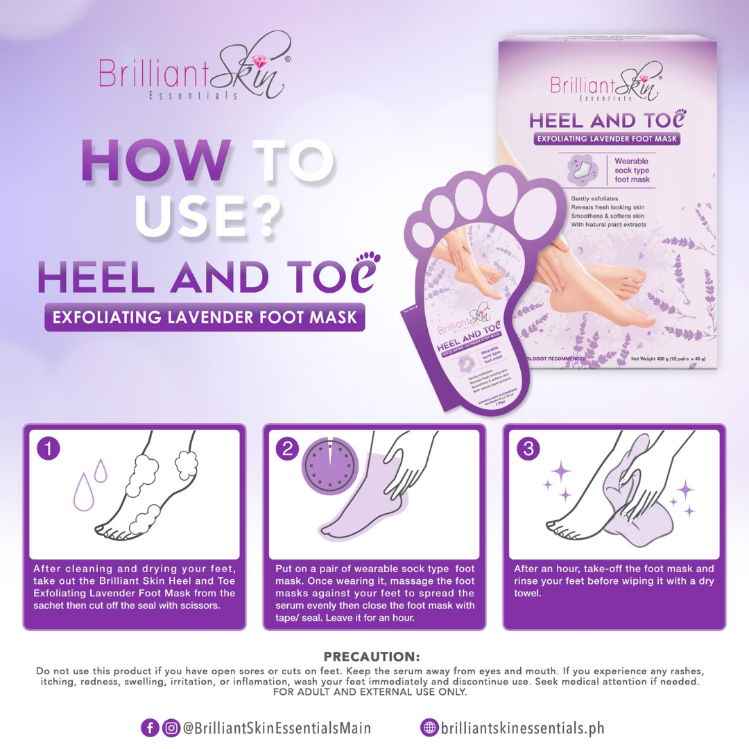 Brilliant Skin Heel & Toe Exfoliating Milk Foot Mask (Per Sachet)