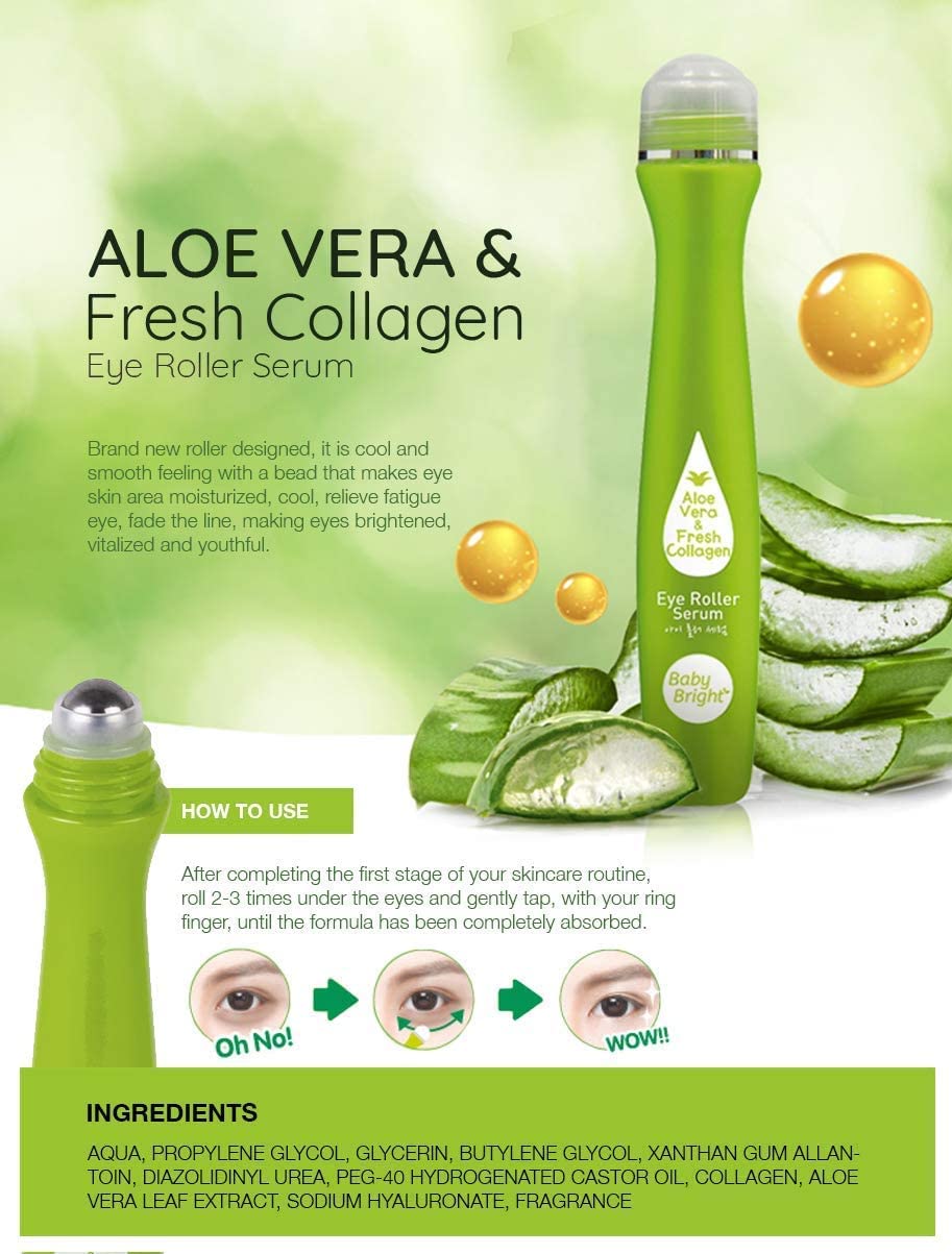 Baby Bright Aloe Vera & Fresh Collagen Eye Roller Serum 15mL