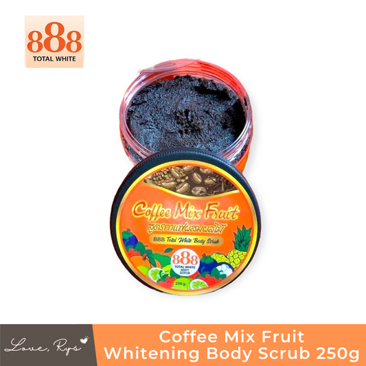 888 Total White Coffee Mix Fruit Whitening Body Scrub 250g