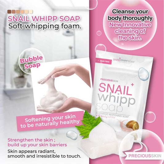 Snail Whipp Intensive Whitening x10 Soap by Precious Skin Thailand 120g