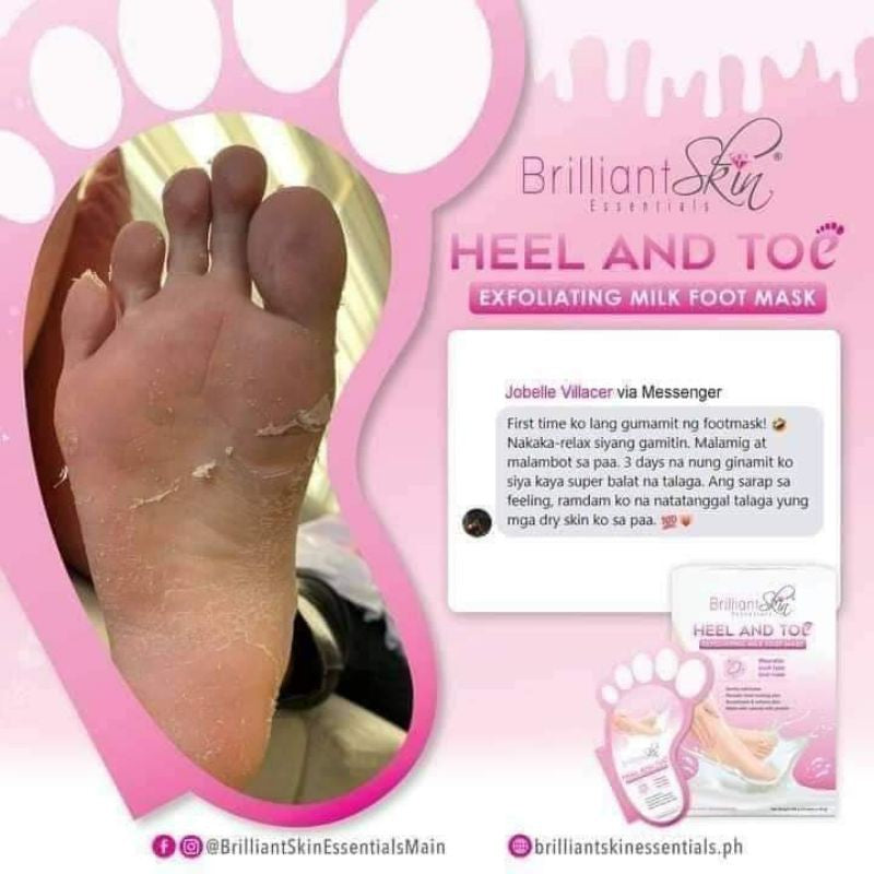 Brilliant Skin Heel & Toe Exfoliating Milk Foot Mask (Per Sachet)