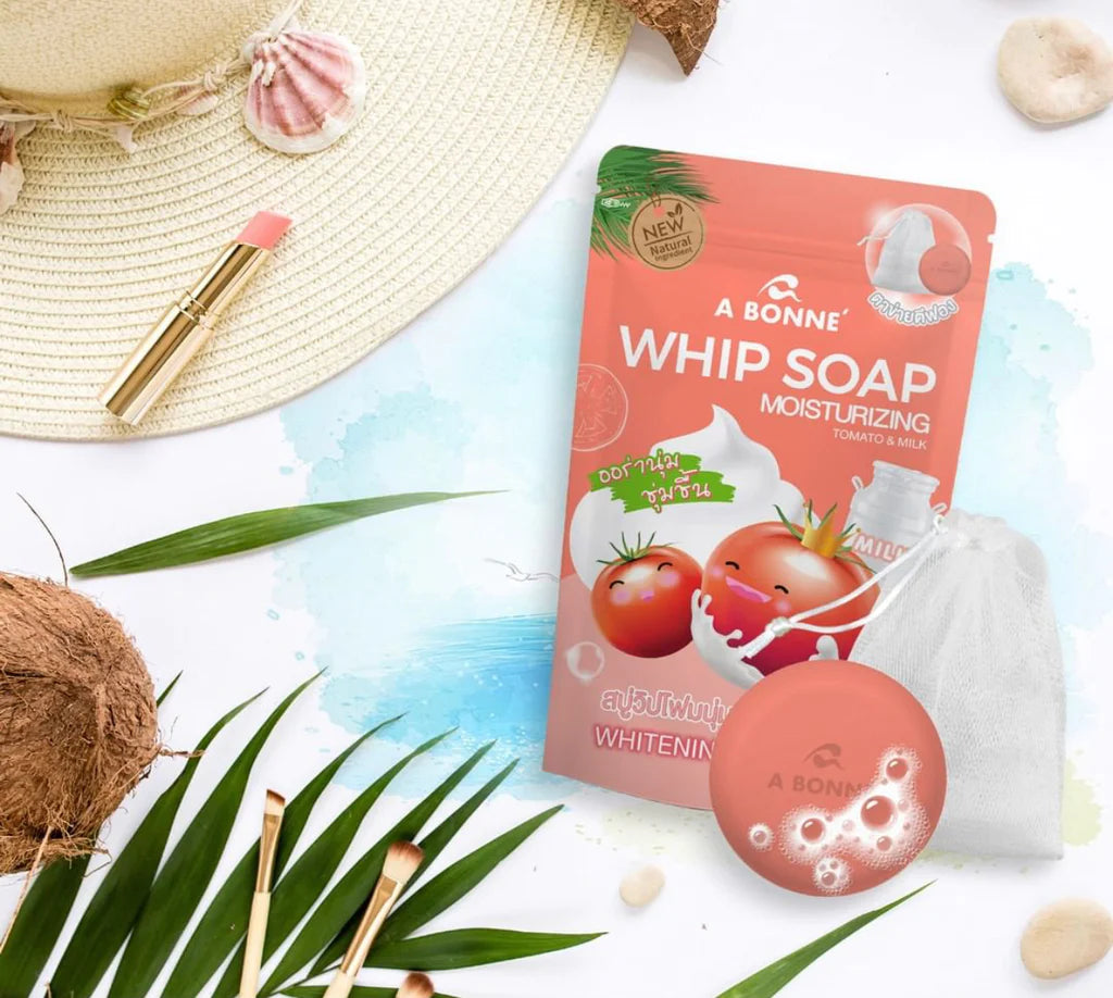 A Bonne Whip Soap Moisturising Tomato & Milk  Whitening Arbutin 100g