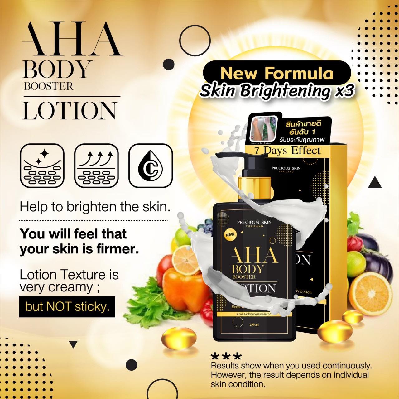 AHA Body Booster Extra Whitening Body Lotion By Precious Skin Thailand ...