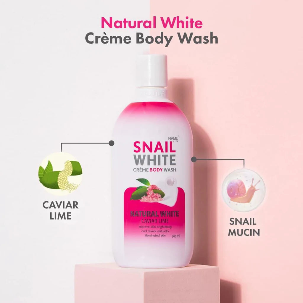 SNAILWHITE Natural White Crème Body Wash Caviar Lime 500mL by NAMU Life