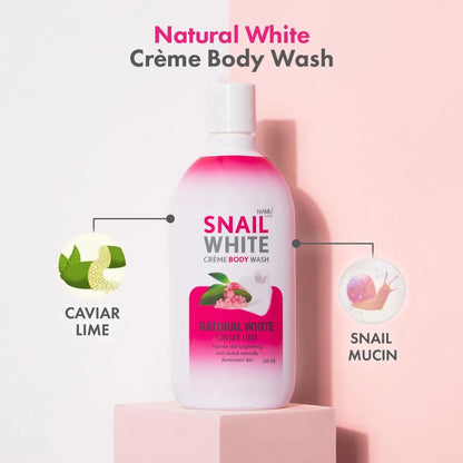 SNAILWHITE Natural White Crème Body Wash Caviar Lime 500mL by NAMU Life