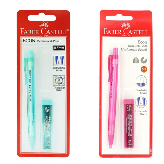 Faber-Castell Econ Druckbleistift Mechanical Pencil 0.5 2B | Mint or Pink