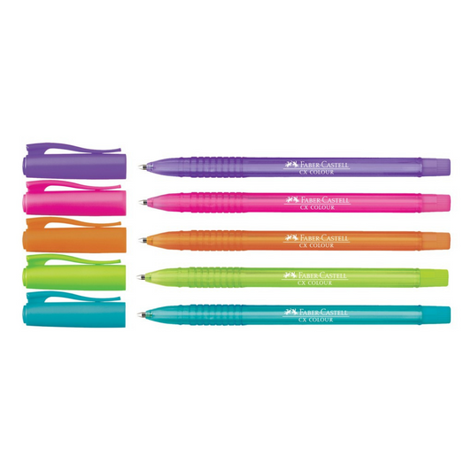 Faber-Castell CX Colour Kugelschreiber Ball Pen - 5 Colours/Pack