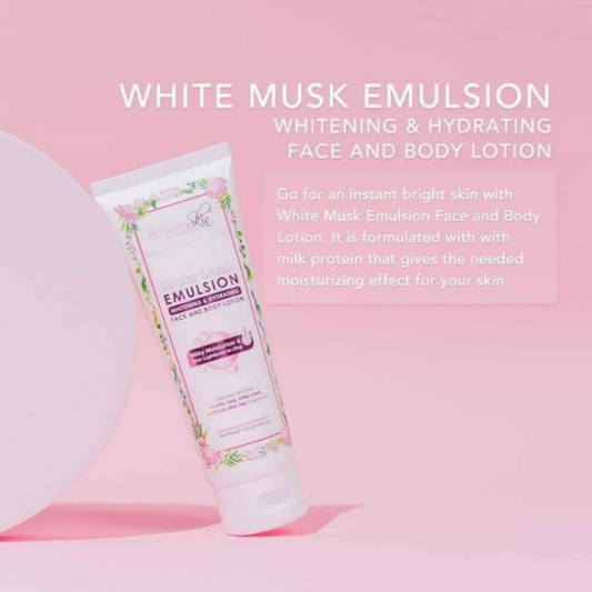 Brilliant Skin Milky White Musk Emulsion Whitening Face & Body Lotion 120g