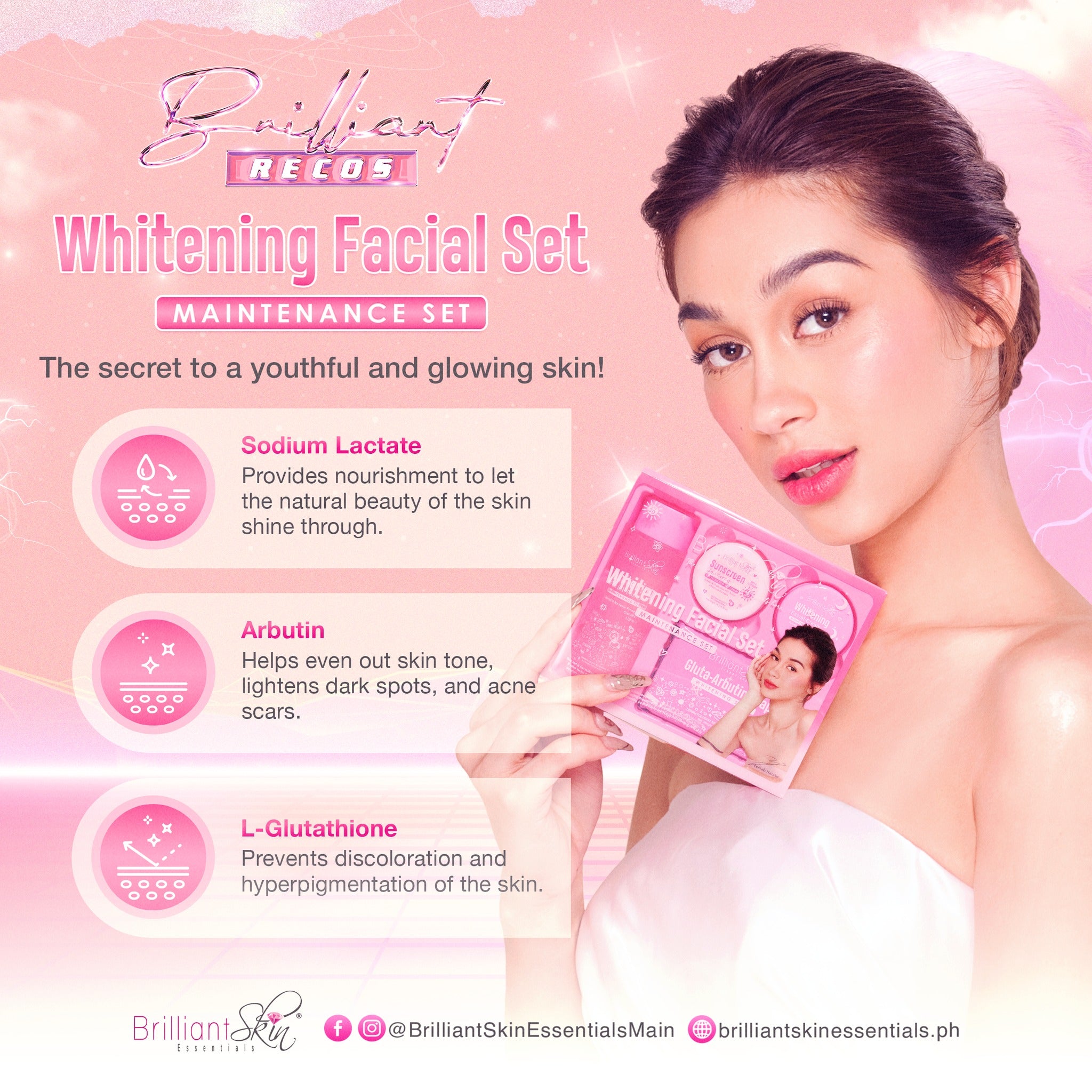 Brilliant Skin Whitening Facial Maintenance Set Love Rys