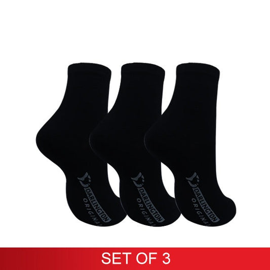 Darlington Ladies Casual Cotton Medium Socks - Set of 3