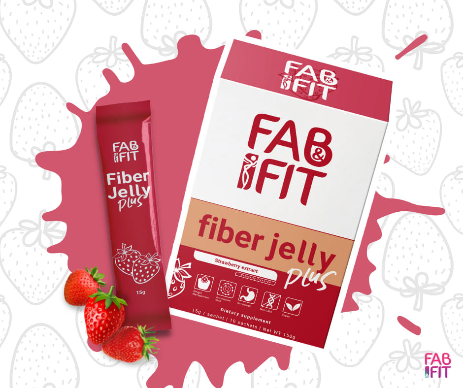 Fab and Fit Fiber Jelly Plus - 10 Sachets per Box strawberry