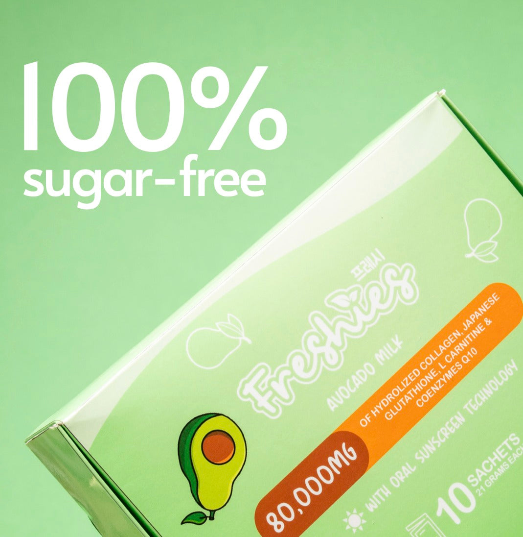Freshies Avocado Milk Drink (Collage, Glutathione, L-Carnitine) 210g (10 Sachets)