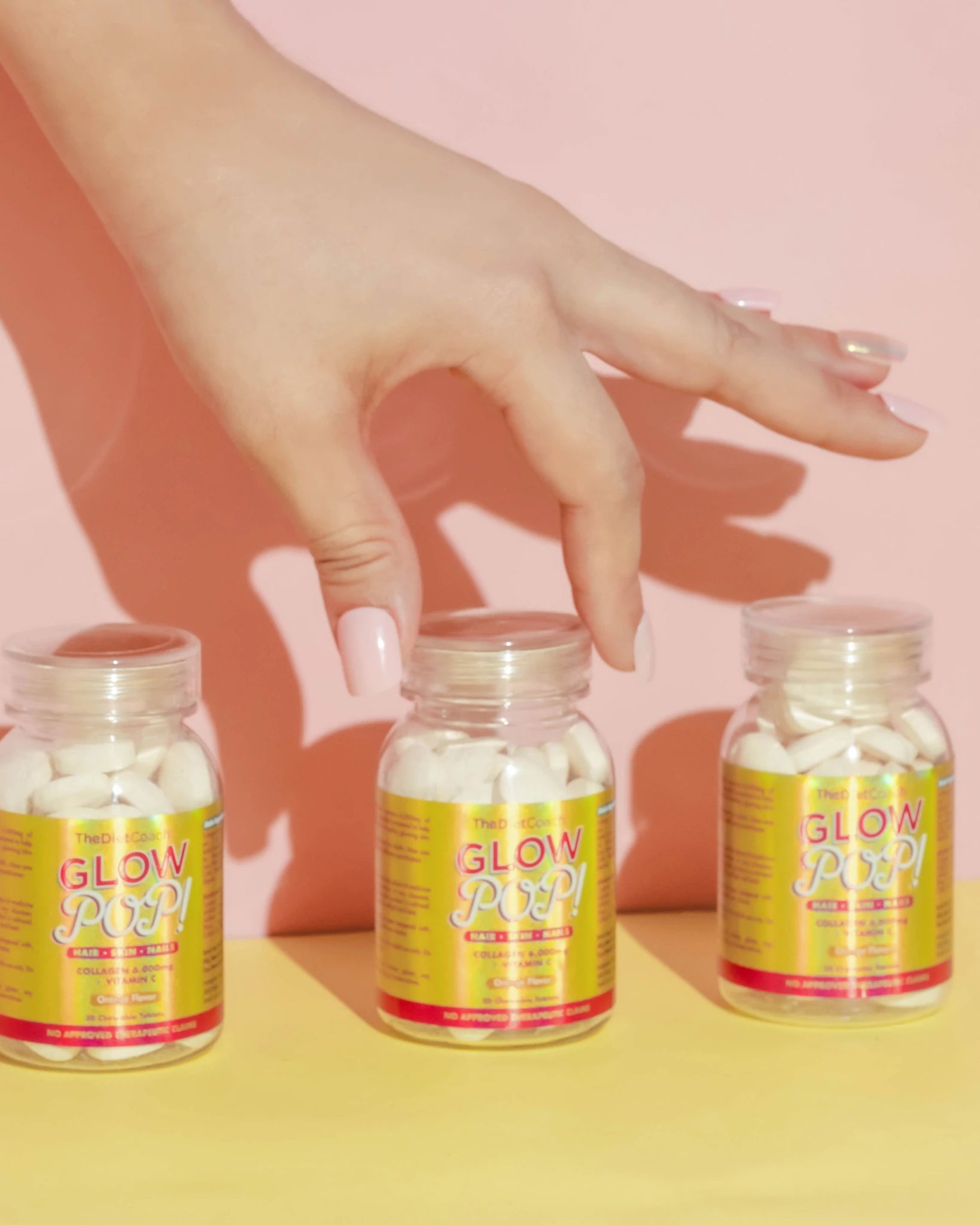 The Diet Coach Glow Pop Collagen + Vitamin C Chewable Tablets 30s