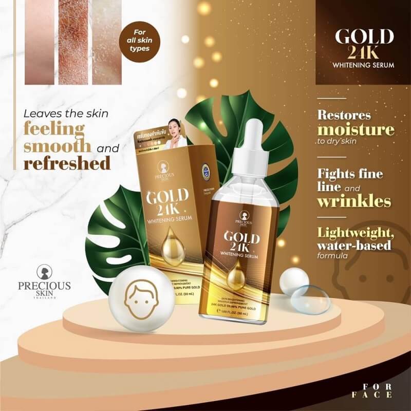 Gold 24k Whitening Serum by Precious Skin Thailand 50mL