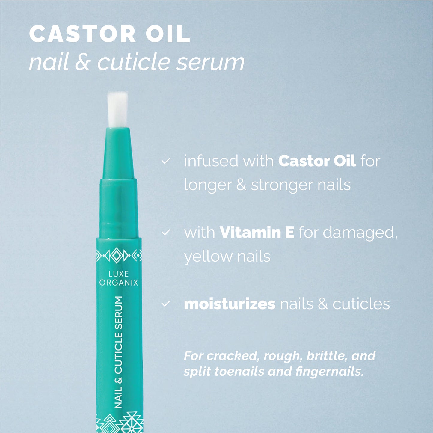 Luxe Organix Nail and Cuticle Castor Serum 3mL