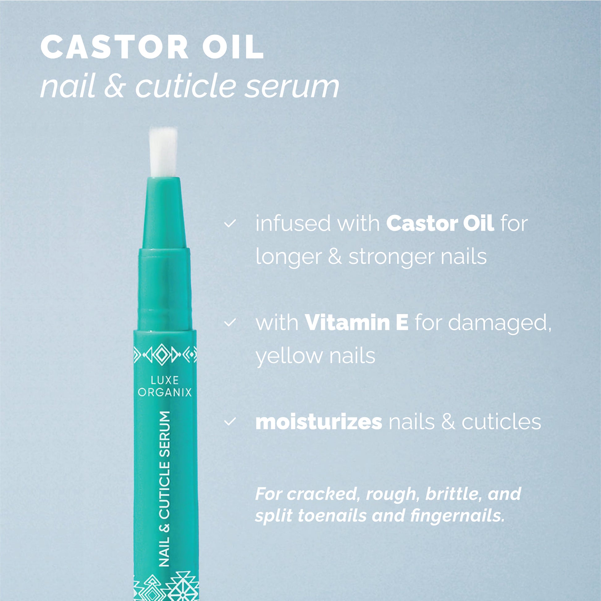 Luxe Organix Nail and Cuticle Castor Serum 3mL