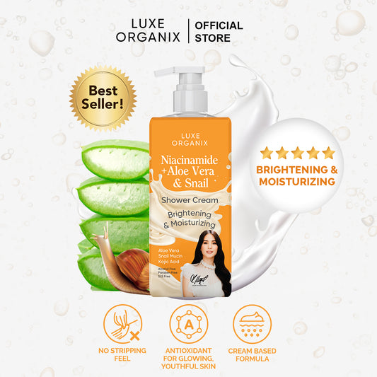 Luxe Organix Niacinamide + Aloe Vera & Snail + Kojic Acid Shower Cream 400mL