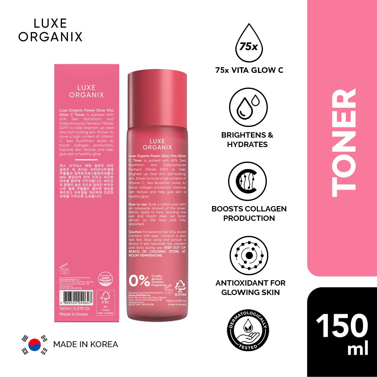 Luxe Organix Power Glow Vita Glow C Toner 