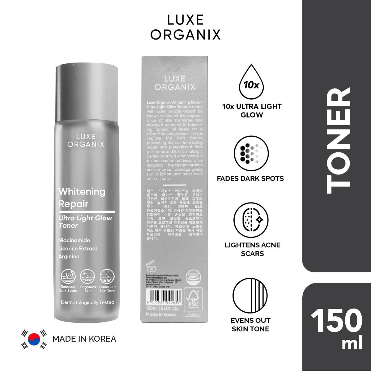 Luxe Organix Whitening Repair Essence Toner