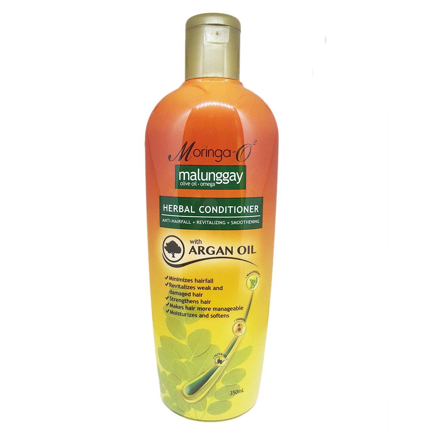 MORINGA-O2 Malunggay Herbal (Anti-Hairfall + Revitalizing + Smoothening Conditioner) 350ml