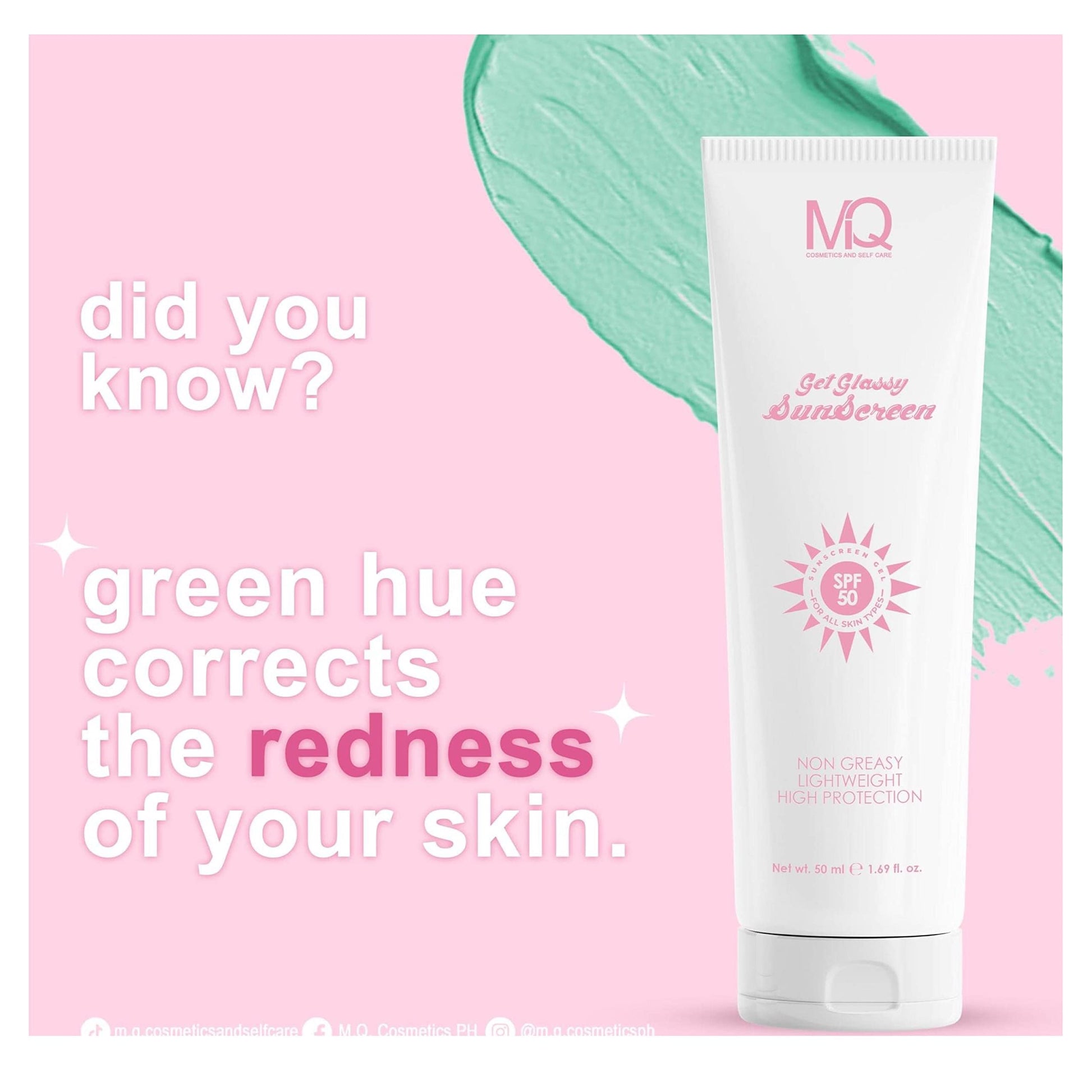 MQ Cosmetics Get Glassy Sunscreen SPF50 50mL