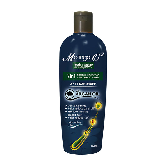 Moringa-O2 Herbal Anti-Dandruff Shampoo & Conditioner with Argan Oil (2-in-1) 350mL