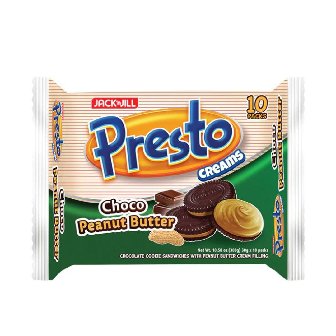 Presto Choco Peanut Butter Sandwich Cookies - 10 Packs