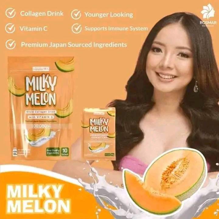 Rosmar Kagayaku Milky Melon Gluta Collagen with Vitamin C (10 Sachets)