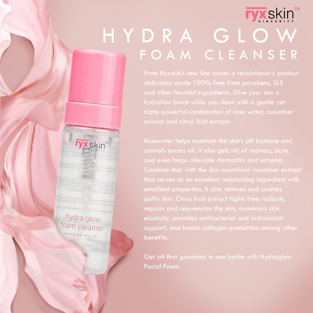 RyxSkin Hydra Glow Facial Foam Cleanser 160mL