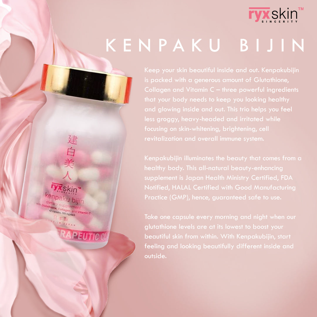 RyxSkin Kenpaku Bijin (Glutathione, Collagen & Vitamin C) | 62 Capsules