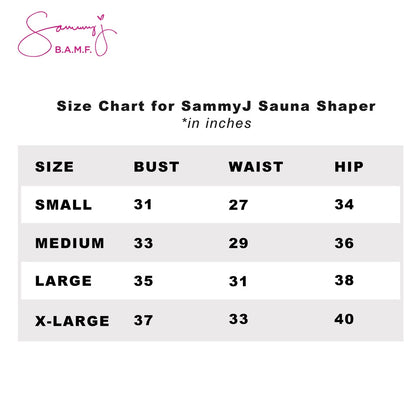 Sammy J Sauna Shaper Waist Trimmer Size Chart