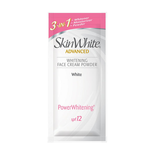 The first and only one in the market, SkinWhite® Advanced Powerwhitening® Face Cream Powder uses a unique technology that transforms from a moisturizing cream into a light, matte powder when applied onto the skin!  It also has Vitanourish formula that contains vitamins B3, B5, B6, C, and E for intense moisturization, plus SPF12 to protect your skin from harmful UV rays.  This product also uses Synchronized Whitening action through multiple actives to ensure you achieve beautiful blush white skin.