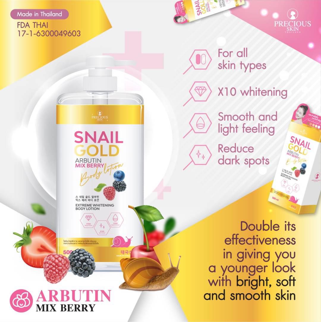 Snail Gold Arbutin Mix Berry Extreme Whitening Body Lotion 500mL