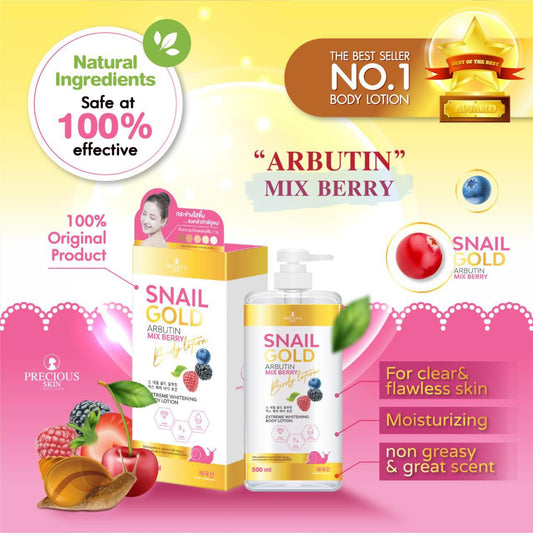 Snail Gold Arbutin Mix Berry Extreme Whitening Body Lotion 500mL