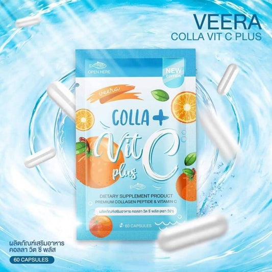 Veera Colla Vit C Plus Premium Collagen & Vitamin C - 60 Capsules